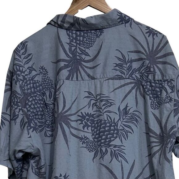 South Bay Outfitters Hawaiian Button-up Shirt Men's 2XL Gray Pineapple Print - Picture 8 of 14
